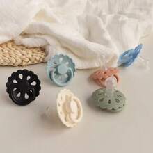 Chupete de Silicona Portátil para Bebé, Sin BPA, Diseño Luminoso conúltiples Patrones, Suave y Duradero, Paquete de 1 - Blanco - Ver 3