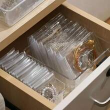 40pcs/60pcs/100pcs/PVC Transparent Jewelry Anti-Oxidation Zipper Bags, Plastic Bags For Packaging Jewelry Rings And Accessories, 46 Micron Thickness Material, Polyethylene Storage Bags For Earrings And Ornaments, 2 Desktop Storage Boxes, Jewelry Bag Storage Box, Multifunctional Desktop Organizer - Clear - View 9
