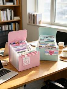 13-Layer A6 Accordion File Folder, Portable Expandable Solid Color Document Organizer Bag With Index Tabs, Multi-Function Expanding File Folder For Easy Document Storage, Multi-Layer Classification Label Folder, Bill File Bag,Back To School - Accordion File - View 10