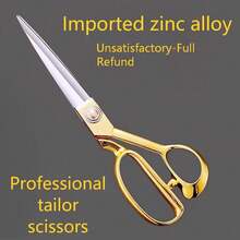 Tijeras de Sastre de Acero Inoxidable, Tijeras de Costura Profesionales para Cortar Tela, Tijeras de Aleación Afiladas para Cuero, Tela, Manualidades y Costura - Tijeras de costura de 8 pulgadas con mango dorado - un solo mango - Ver 3
