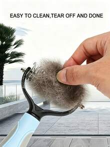 1 Pack 2-In-1 Double Sided Pet Dematting Comb, Premium Stainless Steel Teeth Deshedding Grooming Brush, Effectively Removes Loose Fur Mats Tangles, Gentle For Dogs & Cats Long Short Hair, Non-Slip Ergonomic Handle - Multicolor - View 5