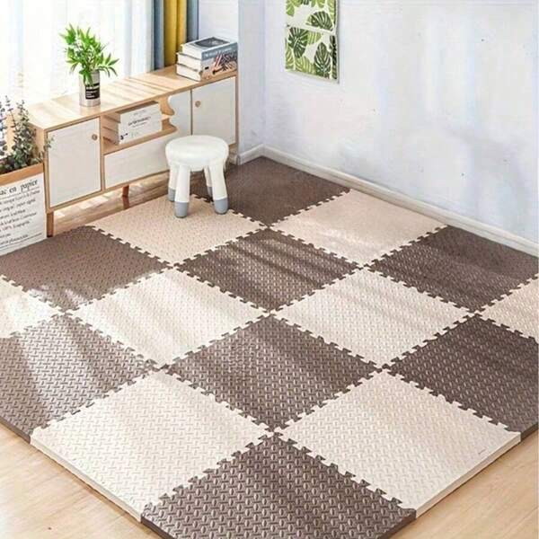 24 piezas Tapete de Rompecabezas para Gatear - Material sin Olor para Tranquilidad, Acolchado de 2.5cm de Grosor para Protección contra Caídas! Textura Antideslizante + Diseño de Bloques de Color, Ensamblar Libremente para Ajustar a Sala de Estar, Dormitorio, Juego y Gateo de Bebé, y Protege el Piso, Práctico y Considerado
