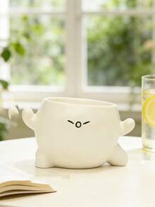H Cute Smiling Face Mini Succulent Plant Pot, Small Indoor Flower Pot, Adorable Desktop Plant Pot, Suitable For Home And Office Decoration - A - View 9