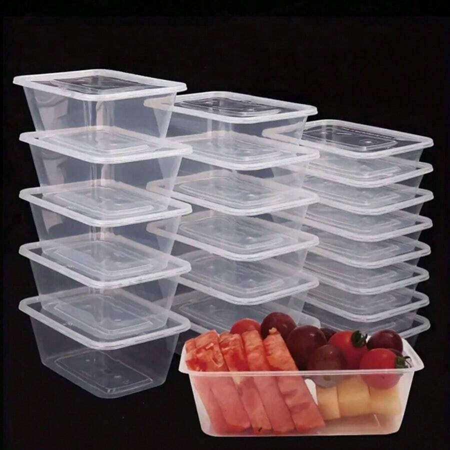 6件裝一次性食品容器附蓋，可堆疊備餐盒，微波爐與洗碗機適用，適合裝米飯/水果/麵包/薯條/沙拉，理想用於居家廚房/餐廳/野餐，外帶餐盒，附蓋食品儲存盒，廚房配件，食品裝飾，食品保鮮盒，備餐盒，外帶盒，附蓋食品儲存盒，露營必需品，家居用品，生日派對，居家廚房用具，便當盒，日常必需品，家居用品，通用商品，生活用品，透明