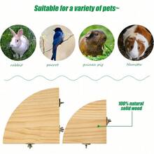 2pcs Bird Perch Platform, Parrot Standing Fan-Shaped Playground Wooden Perch Toy Cage Accessories, Suitable For Parrots, Cockatiels, Budgies, Lovebirds, Sugar Gliders, Rats, Mice, Hamsters Exercise Toys - View 6