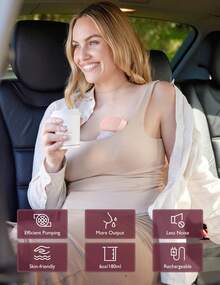 Momcozy S9 Pro Hands-Free Breast Pump Updated, Portable Breast Pump With Longer Battery Life And LED Display, 2 Modes And 9 Levels, 24 Mm Flange - Berwarna merah muda - View 2
