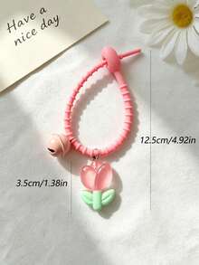 1 chiếc phụ kiện treo túi xách nữ bằng silicone màu sắc hình hoa thắt nơ, móc khóa charm treo túi - Nhiều màu - Xem 5
