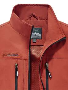 Men's Outdoor Multi-Functional Utility Vest, Spring/Summer Fishing Photography Casual Jacket With Multi-Pocket Design Sports - Red - View 4
