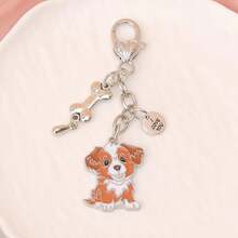 1 buah Gantungan Kunci Liontin Tulang Anjing Kartun Unisex untuk Tas dan Ponsel - MultiWarna - View 1
