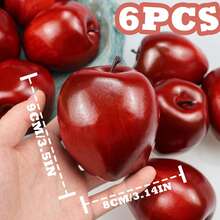 10/5/1pc Artificial Fruit Foam Plastic Apple, Decorative Fake Red Apple Simulation Suitable For Home Kitchen Party Photography, Decorative Artificial Large Red Apple Halloween Decoration, Christmas Gift - Delicious Apple-6pcs - View 6