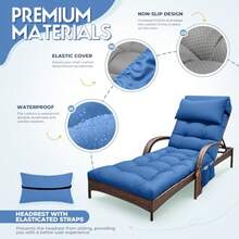 Patio Lounge Chair & Swing Chair - Royal Blue - View 4