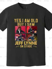 I Saw Jeff Lynne On Stage. ELO Musician, Producer, Rock Concert Fan. Electric Comfort Color T-Shirt, Unisex Up To 4XL, Retro Loose-Fit T-Shirt. - 後七 - 查看 1