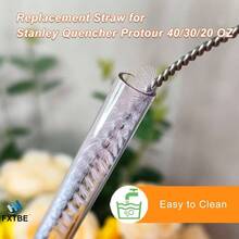 Paquete de 6 pajitas para Protour vaso de 40 onzas, popotes de repuesto para Pro Flip Straw de 40 onzas, reutilizables, aptas para lavavajillas, aptas para alimentos, sin - Transparente - Ver 4