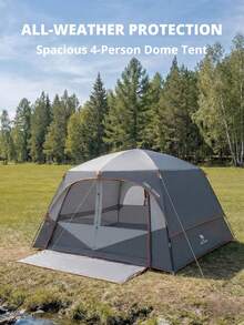 CAMEL CROWN 6 Person Camping Tent, Waterproof, Easy Setup, Backpacking Tent With Ground Mat, Family Tent For Outdoor Hiking - Carbon Ash - View 3