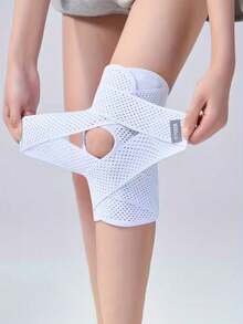 Vilico 1pc Breathable Sports Knee Sleeve, Compression Elastic Knit Knee Support Sleeve, Unisex, Suitable For Gym, Outdoor Activities, Fitness Training, Dance, Ice Skating, Running, Cycling, Yoga Sports Equipment Accessory - Multicolor - View 2