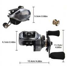 HASIDA Aurora Multipurpose & Ultralight Baitcasting Reel, Anti-Backlash, Shallow & Deep Spool, Long Cast Metal Fishing Reel For Lure Fishing - Silver - View 6