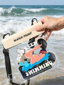 Summer Swimming Bag Printed With "Just Keep Swimming" Pattern,Holiday Beach Wallet, Lightweight Shockproof Waterproof Bag, Outdoor Sports Holiday Swimming Pool Sports Fitness Travel Bag,Screen Sealed, Suitable Swimming, Photography, Dustproof, Shockproof, Rainproof, Waterproof, Floating - Multicolor - View 9