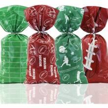 bolsas de merienda de ftbol, 4 estilos de juegos de pelota de rugby, ftbol, caramelos, violonchelo con lazos plateados para cumpleaos, da festivo, Navidad, regalo de, regalo de nios, - Multi - Ver 2