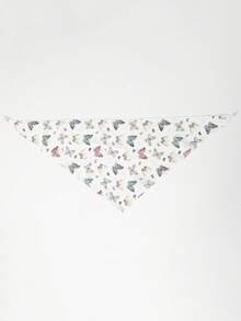 1pc Fashion Bohemian Colorful Bionic Butterfly Print Triangle Bandana Hair Scarf For Women, Spring/Summer Pastoral Fresh Style Hair Accessory Suitable For Daily Wear - White - View 6