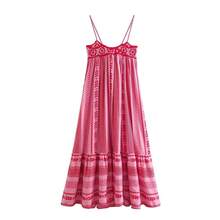 Women's Printed Patchwork Knitted Dress, Skirt, Suspender Dress - Printed Version - View 7