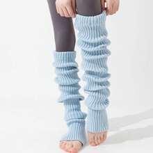 Fashionable Windproof And Warm Layered Sock Socks With Extended Length For Footwear, Autumn/Winter Outerwear, Versatile Layering, Shark Pants, Tall Thigh Socks - 藍色 - 查看 1