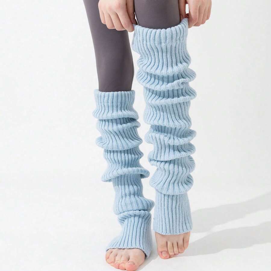 Fashionable Windproof And Warm Layered Sock Socks With Extended Length For Footwear, Autumn/Winter Outerwear, Versatile Layering, Shark Pants, Tall Thigh Socks - 藍色 - 查看 1
