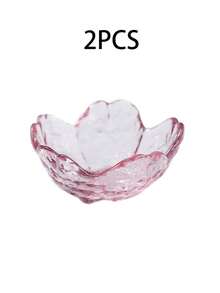 Juego de platos para salsa con flor de cerezo rosa, platos de plástico de cristal con flor de cerezo para aperitivos, helados y ensaladas, perfecto para condimentos y postres, plato de vidrio pequeño inspirado en Japón, cuenco para mojar, suministros de cocina, vajilla - Multicolor - Ver 13