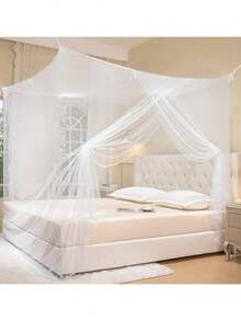 Mosquitera de princesa con parte superior redonda (adecuada para camas de menos de 59 pulgadas), dosel de cama, falda de cama de princesa, decoración de habitación, tienda de techo, apta para cama de matrimonio/queen (mosquitera cuadrada, 79x71x71 pulgadas) - Multicolor - Ver 3