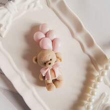 1pc Silicone Mold, Bear Holding Balloon Pattern, Birthday Decoration Accessory Mold, DIY Handmade Candle Mold, Resin Casting Mold - White - View 10