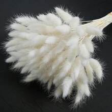 Decoración de hierba de junco artificial, decoración floral esponjosa de 17 pulgadas, hierba de junco alta a granel, planta artificial de cola de conejo, decoración de boda de estilo bohemio - Blanco - Ver 9