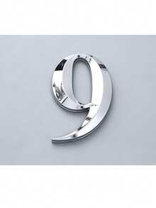 1pc Minimalist Style Door Number Plate, Silver 3D Decorative Sign Suitable For Home Entrance Door - House Number - View 10
