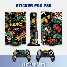 1 Set Stiker Kulit Konsol Game Versi Disc dengan Pola Cetak, Tahan Gores, Anti Selip, Tahan Aus, Film Pelindung Kreatif yang Dipersonalisasi (3 Buah/Set) - View 11