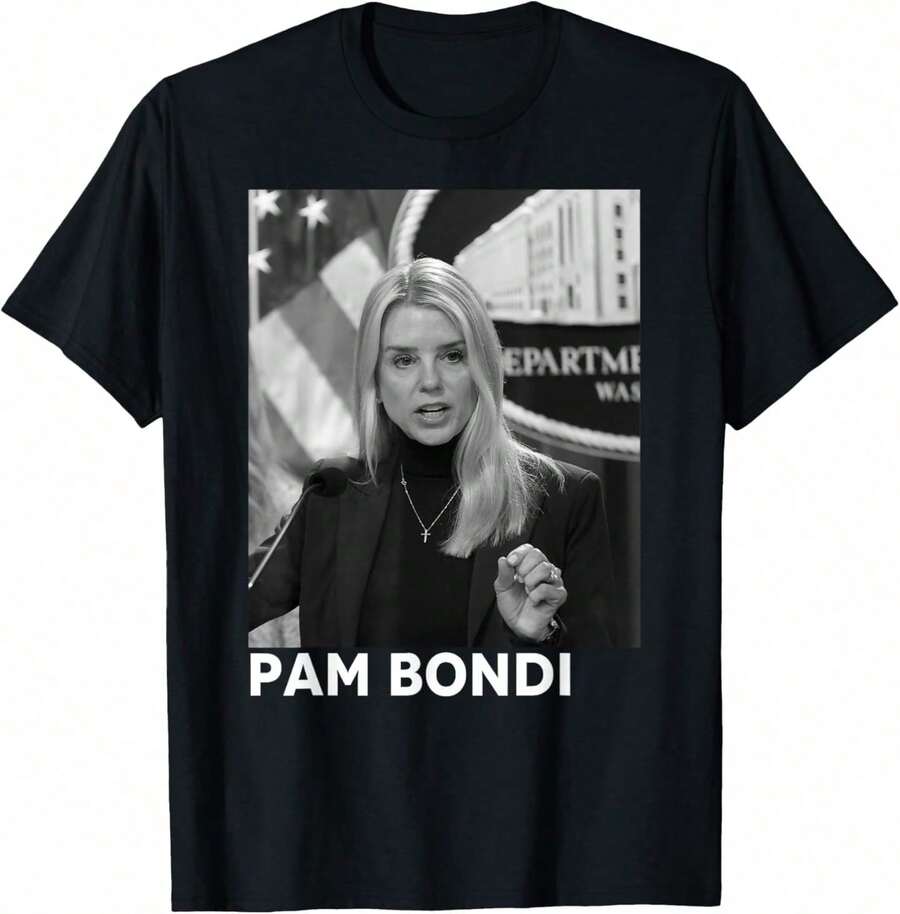 T-Shirt With Photo Of Pam Bondi - Black 2 - View 1