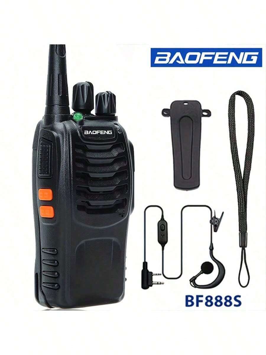 1個/2個裝 Baofeng BF 888S 對講機 UHF 400-470MHz 長距離雙向業餘無線電收發機,適用於狩獵、飯店、戶外健行團隊 - 黑色 - 查看 1