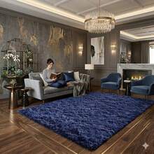 Large Rug 3.00x2.00 Shaggy / Living Room / Bedroom / Non-Slip - Dark Grey - View 1