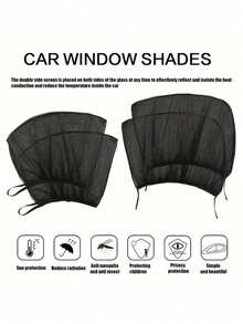 High Density Mesh Breathable Car Anti-Mosquito Net, Blocks Insects And UV, Retractable Car Window Sunshade, Suitable For RVs And Self-Driving, Universal Car Sunshade, Suitable For Car Camping And Outdoor Rest, Outdoor Decor Camping Essentials - Multicolor - View 6