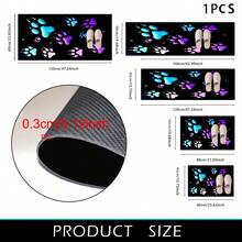 1pc Neon Paw Print Pattern Printed Kitchen Mat Non-Slip Floor Mat, Holiday Party Decoration Mat, Carpet, Non-Slip Oil-Proof Foot Mat, Quick-Dry Carpet, Suitable For Kitchen, Hallway, Bathroom, Laundry Room Home Decor - Multicolor - View 16