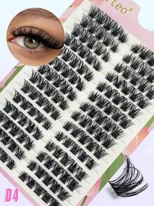 Asiteo 140 Pcs D-Curl Individual Lashes. DIY Eyelash Extension Tutorial,Perfect For Cat Eye Makeup. Soft & Long-Lasting,Fluffy & Lightweight Natural Look,Suitable For Self-Application At Home, Daily Wear, Parties And Back To School - D - View 7