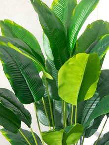 1pc Lifelike Artificial Bird Of Paradise Plant, Adjustable Large Tropical Faux Banana Leaves, Maintenance-Free Fake Greenery, Indoor Floor Decor For Living Room Office Cafe, Minimalist Ins Style Housewarming Ornament, Pot Not Included - Green - View 8