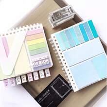 1PC Expandable Sticky Note Pad Multi Functional Student Office Supplies Set Fashionable Muted ToneColor For School Office Students Professionals Desk Organizer Back To School Gift Idea - Multicolor - View 2