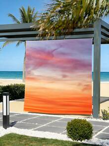 1PC Outdoor Thickened Waterproof Sun-Proof Gradient Mandala Flower Green Bohemian Pattern Outdoor Garden Yard Pavilion Canopy Beach Sunshade Tent With Free Rope (Support Frame Not Included) - A - View 2