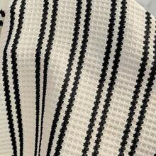 Conjunto de 2 piezas con top de cuello redondo y falda con estampado de rayas para mujeres embarazadas - Caqui - Ver 8