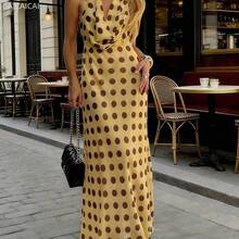 yonghongmaoyi1  Vestido de lunares sin espalda para mujer - Multicolor - Ver 5