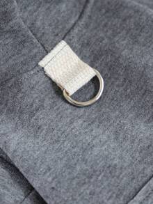PETCIRCLE 1件寵物衣服，狗/貓戶外/室內服飾，小型犬/幼犬舒適連帽衛衣系列，黃色DEFENDER + 連帽口袋衛衣 - 混色灰 - 灰色 - 查看 6