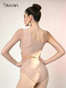 DonsGirl 1 bộ áo liền quần bất đối xứng dành cho nữ, chất liệu lưới xuyên thấu, độ co giãn cao, thích hợp cho tập thể dục, biểu diễn sân khấu và mặc hàng ngày. - Bụi tím - Xem 9