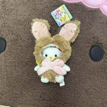1 Pc Standing Ear Rabbit Furry Children's Plush Toy Backpack Accessory Birthday Gift Valentine's Day Gift Souvenir - Brown - View 8