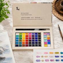 Set de peinture aquarelle portable 60 couleurs 1ml, 48 couleurs de peinture unicolore + 12 couleurs de peinture perlière, comprend 2 pinceaux, emballage boîte cadeau exquis, facile à appliquer, choix idéal pour la création artistique professionnelle - Ensembles - Voir 13