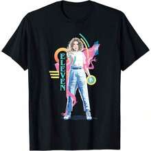 Vintage Retro T-Shirt Featuring Eleven, The Superhero Icon Of The 80s - 黑色 - 查看 15