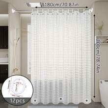 1pc Transparent Cat Eye Shower Curtain With Magnetic Bottom, Anti-Drift, Bathroom Dry And Wet Separation Partition Shower Curtain - Clear - View 9