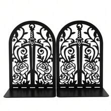 Hollow Metal Bookend With Natural Floral Pattern, Suitable For Organizing And Decorating Bookshelves And Bookcases, An Artistic Gift For Book Lovers, Bibliophiles And Office Workers - One Size - View 13